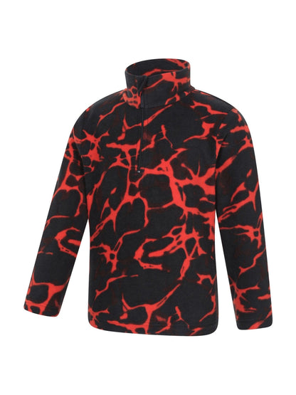 Dsiney Kidz - Mountain Warehouse Red/Black Pursuit Printed Kids Half-Zip Fleece image 4