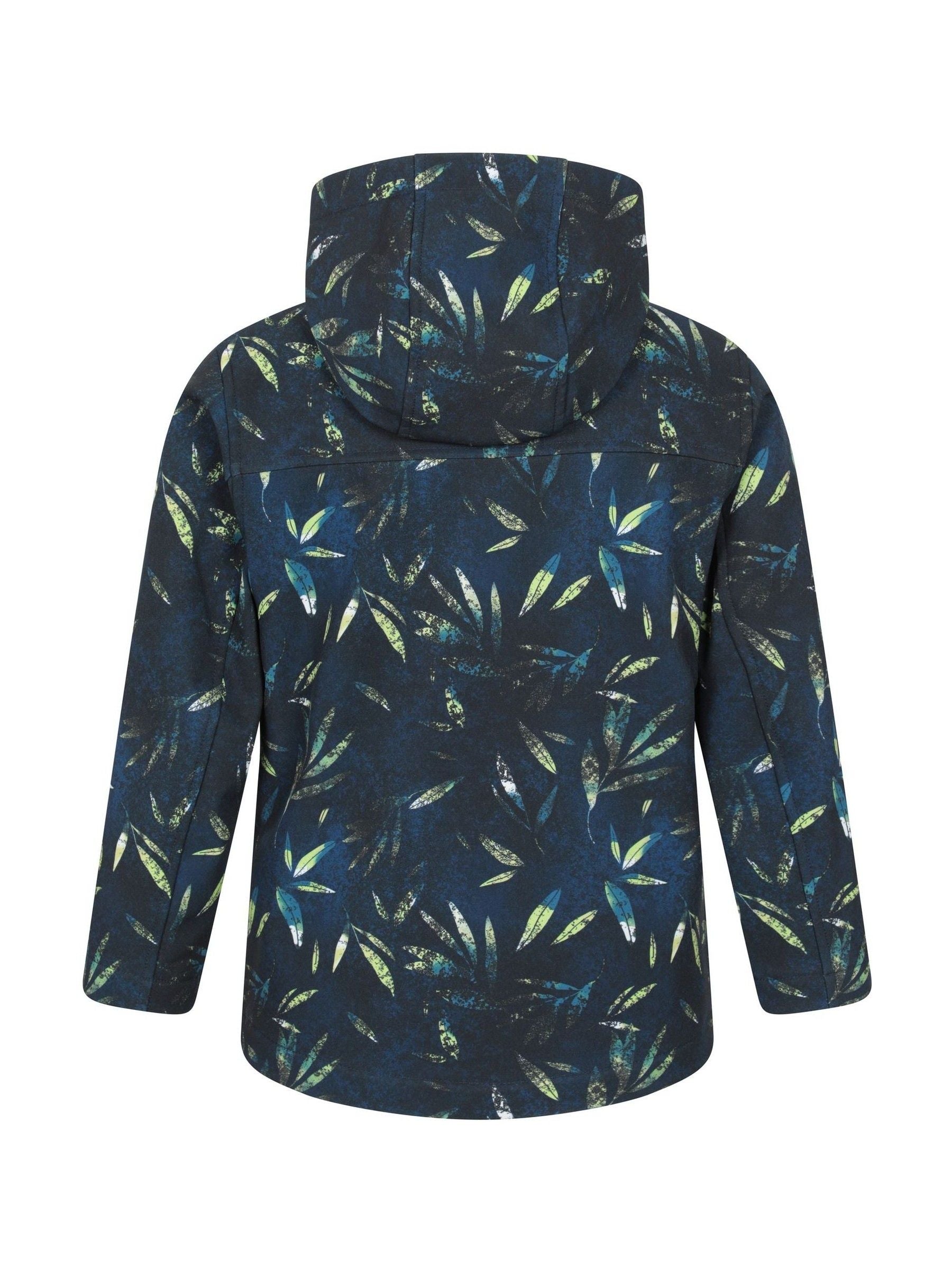 Dsiney Kidz - Mountain Warehouse Navy Blue Exodus Kids Printed Water-Resistant Softshell Jacket image 2