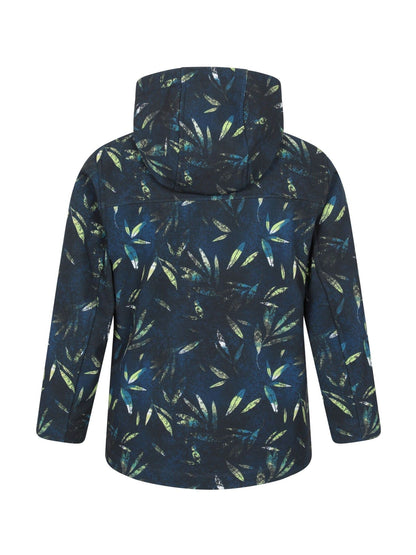 Dsiney Kidz - Mountain Warehouse Navy Blue Exodus Kids Printed Water-Resistant Softshell Jacket image 2