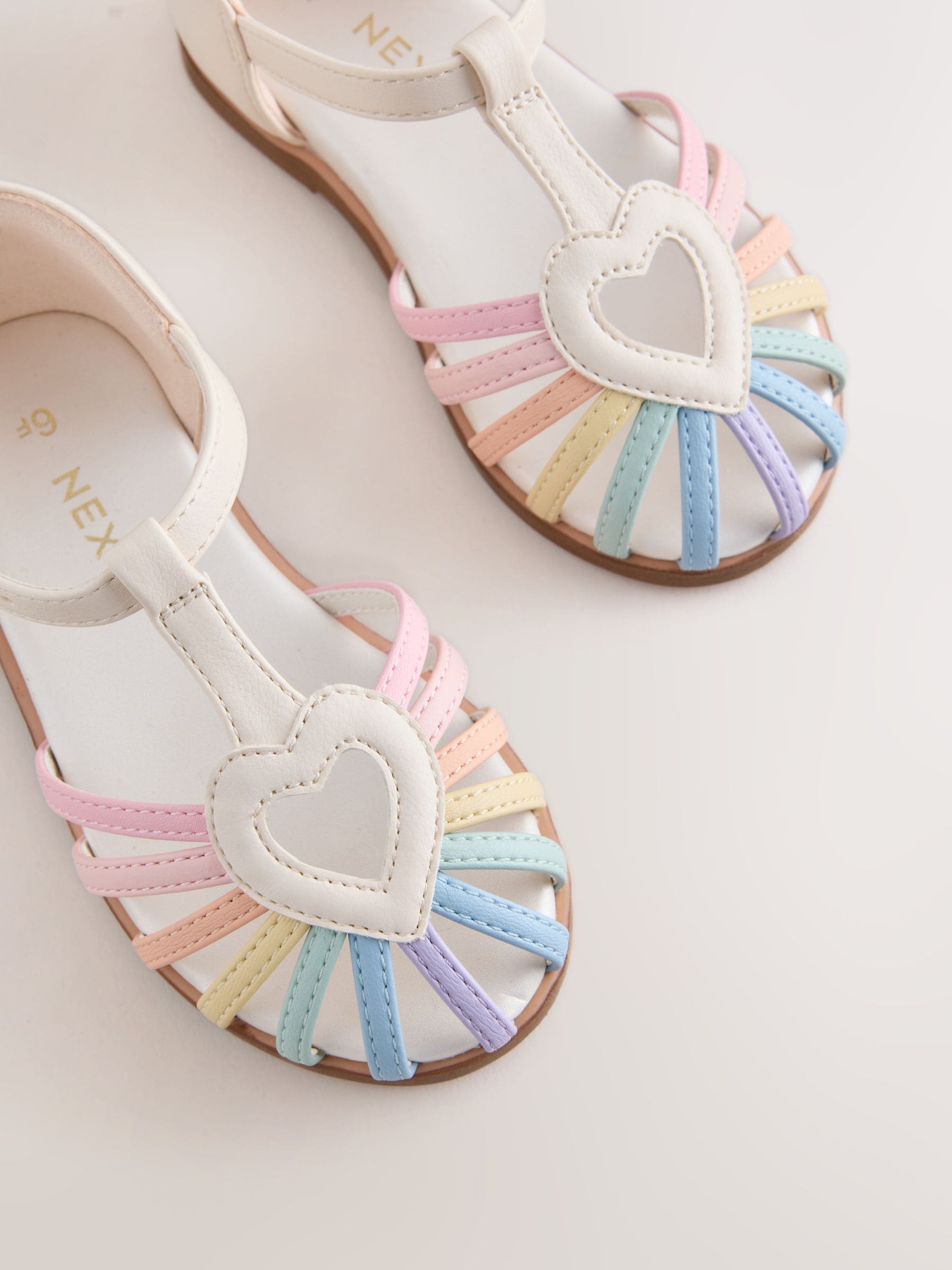 Multi Pastel Standard Fit (F) Fisherman Heart Occasion Sandals image 6