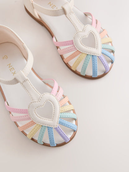Multi Pastel Standard Fit (F) Fisherman Heart Occasion Sandals image 6