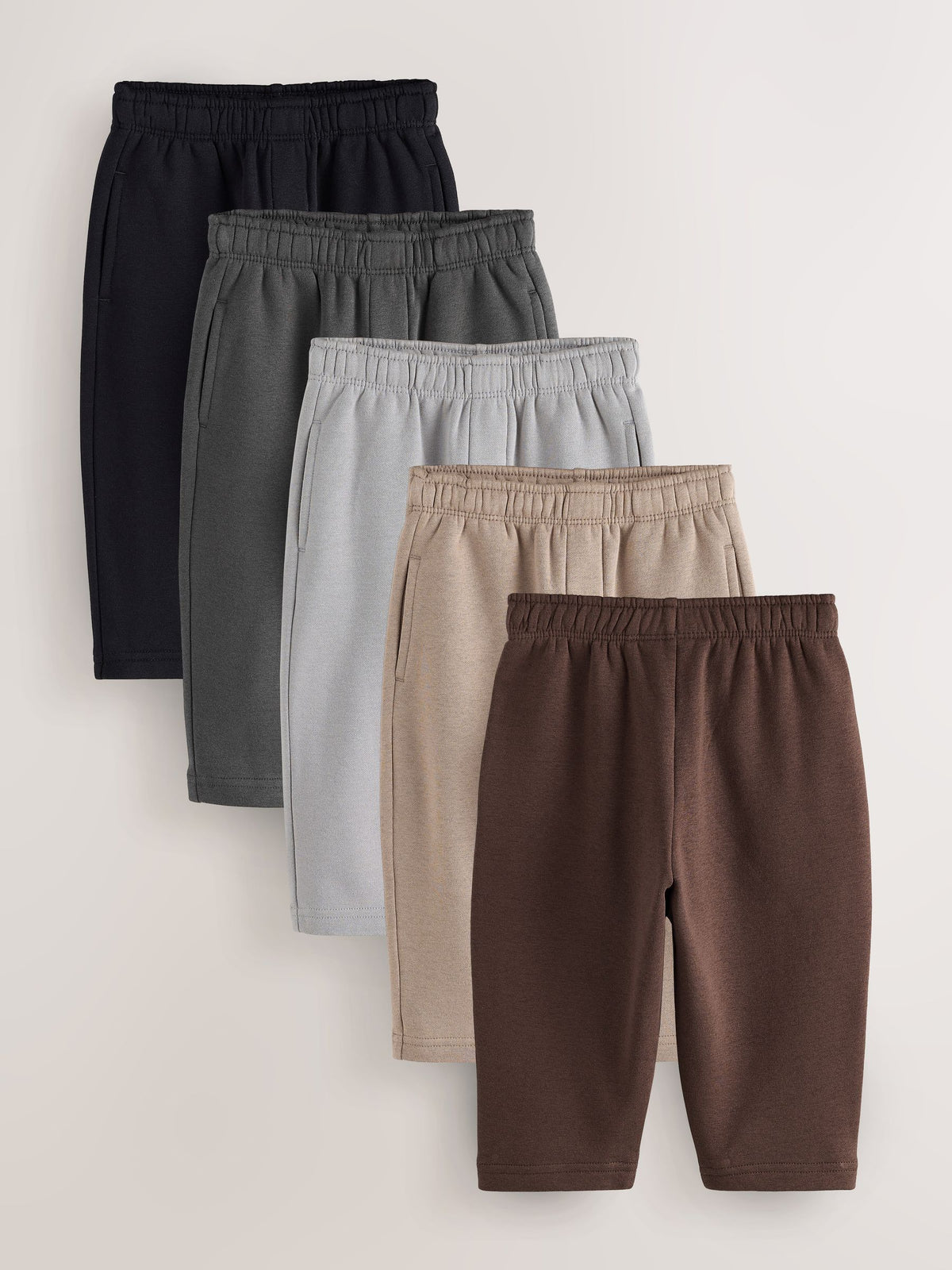 Choc/Grey/Black/Neutral Wide Fit Joggers 5 Pack (3mths-7yrs) - image 1