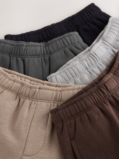 Choc/Grey/Black/Neutral Wide Fit Joggers 5 Pack (3mths-7yrs) - image 8