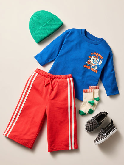 Red Wide Leg Side Stripe Joggers (3mths-7yrs) - image 2