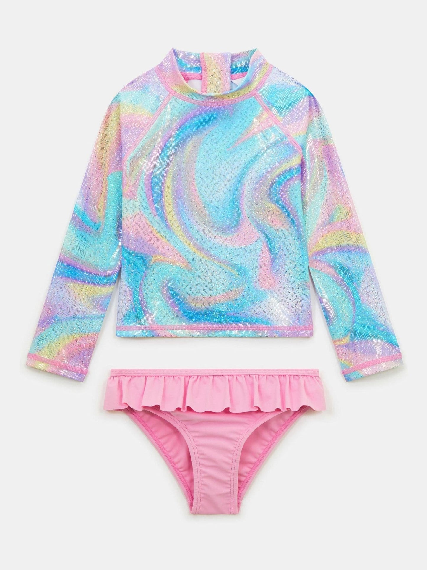 Angels By Accessorize Pink Ombré Rash Vest Swim Set image 1