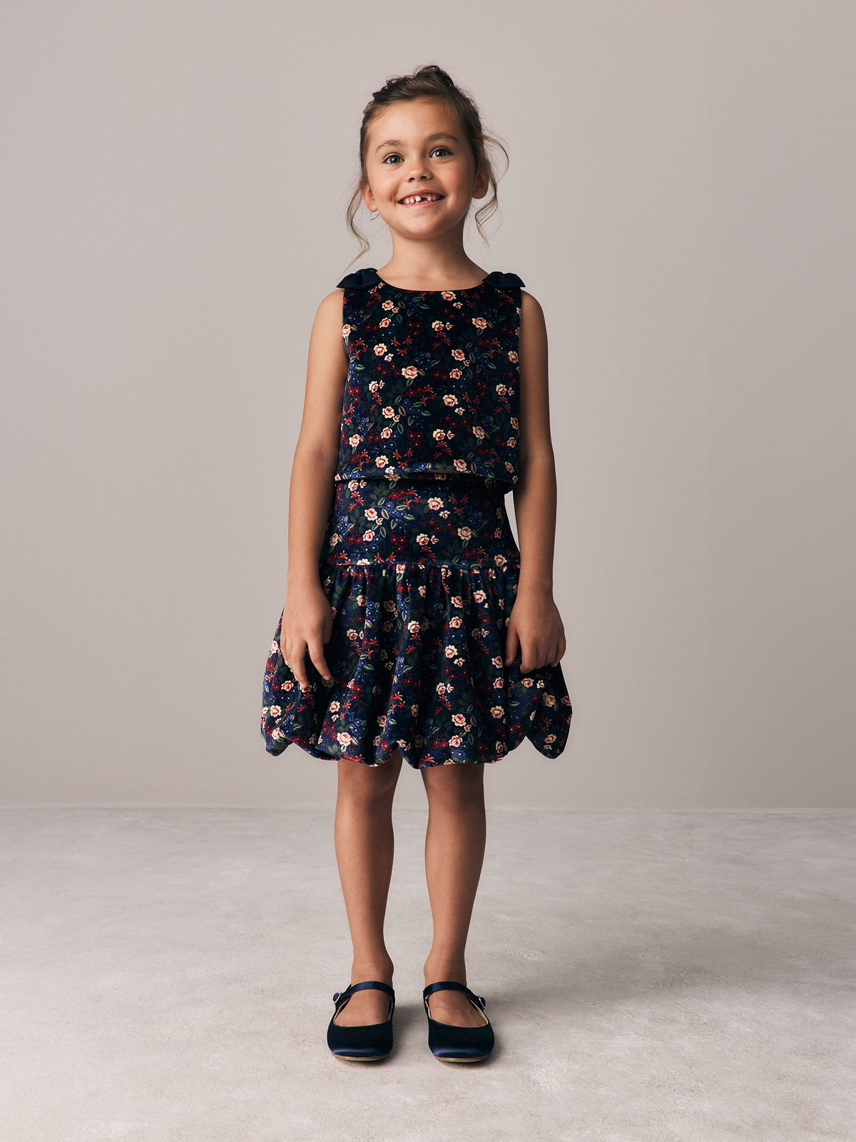 Laura Ashley Navy Floral Velvet Skirts Set - image 1