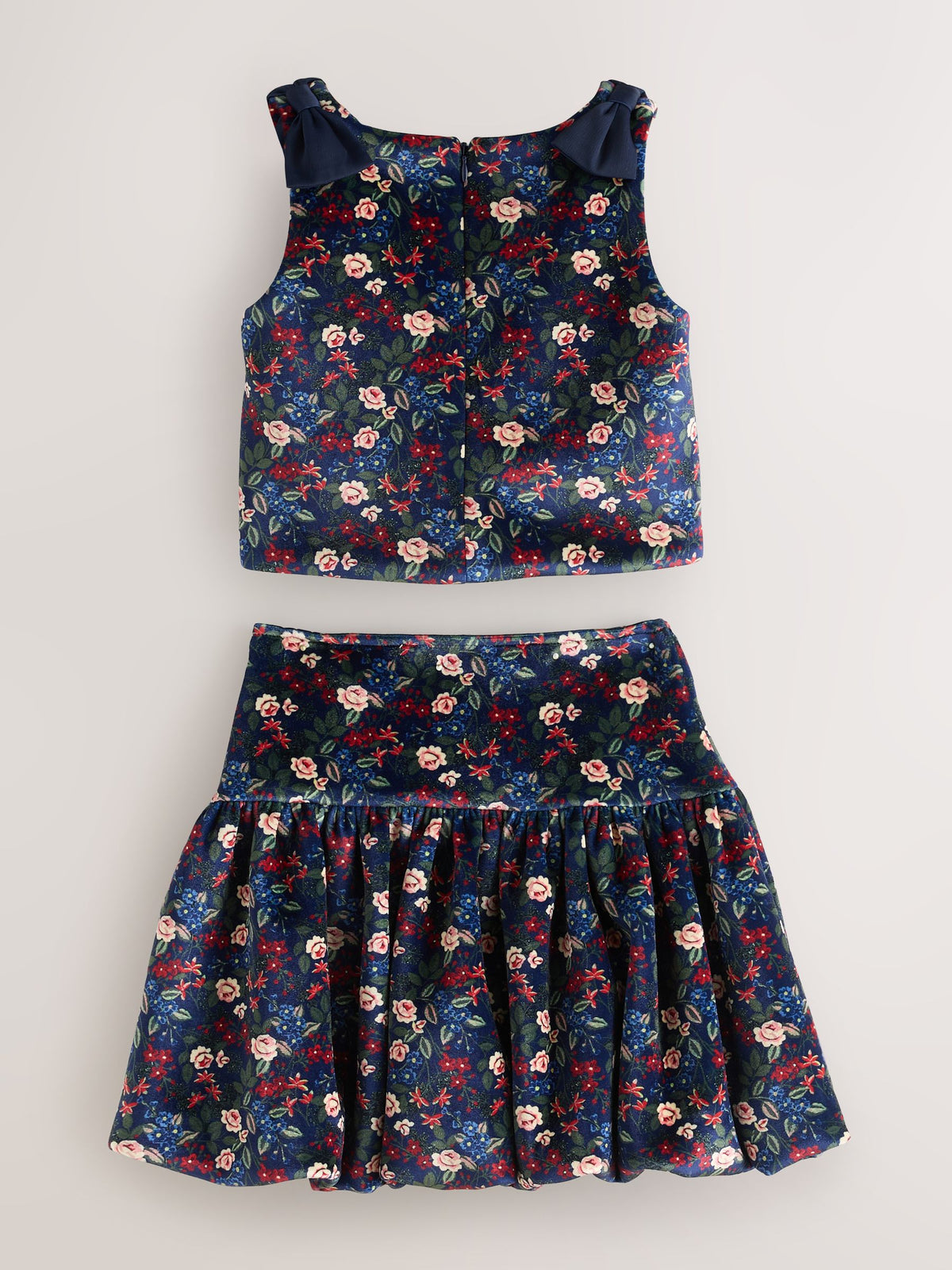 Laura Ashley Navy Floral Velvet Skirts Set - image 6