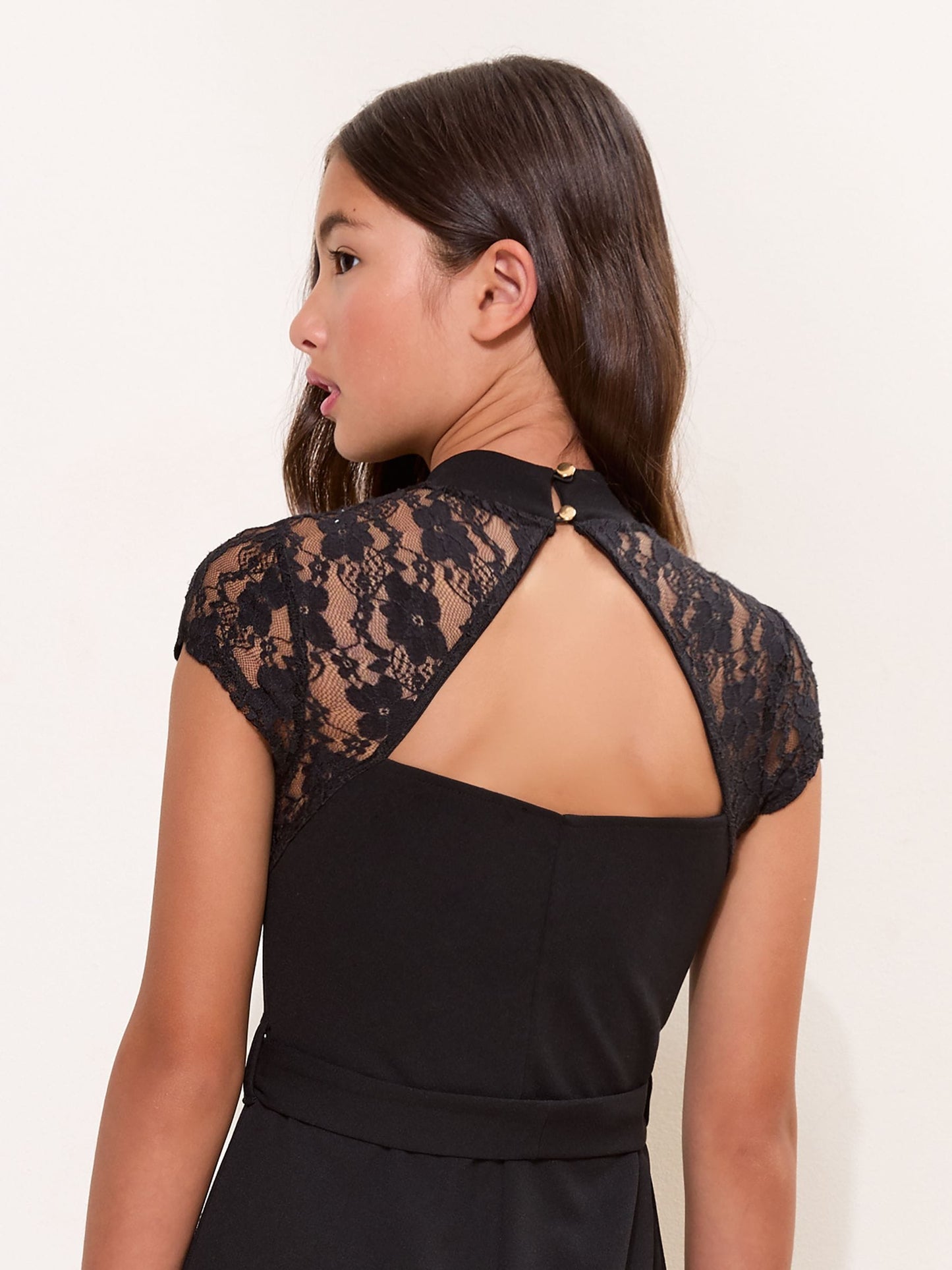 Dsiney Kidz - Lipsy Black Lace Cap Sleeve Jumpsuit (7-16yrs) image 4