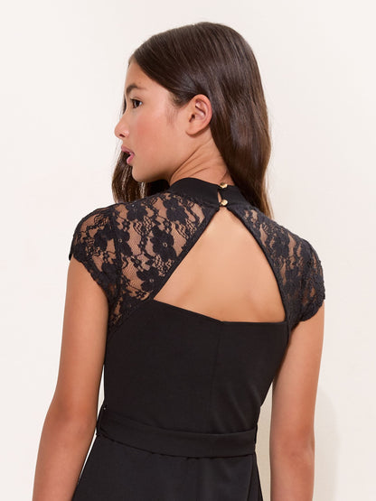 Dsiney Kidz - Lipsy Black Lace Cap Sleeve Jumpsuit (7-16yrs) image 4