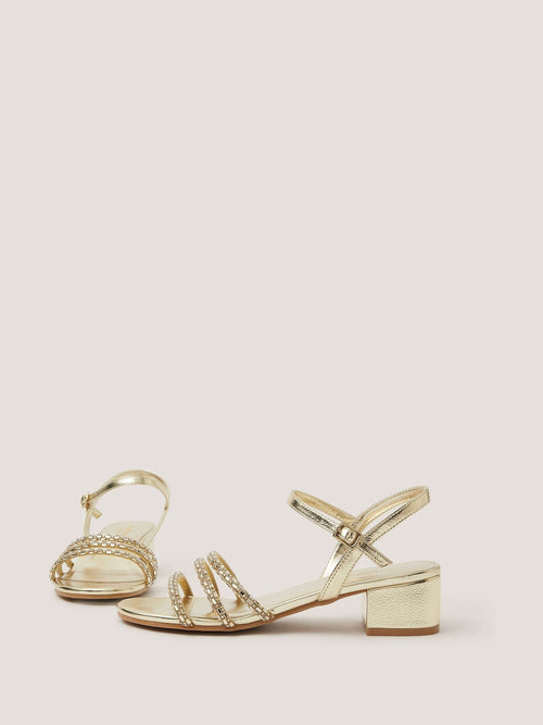 Dsiney Kidz - Monsoon Gold Embellished Strap Heels Sandals image 1
