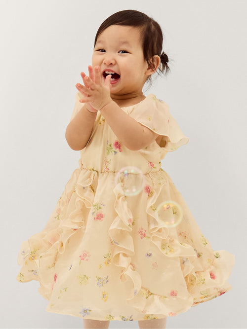 Dsiney Kidz - Monsoon Yellow Baby Ditsy Floral Ruffle Party Dress image 1