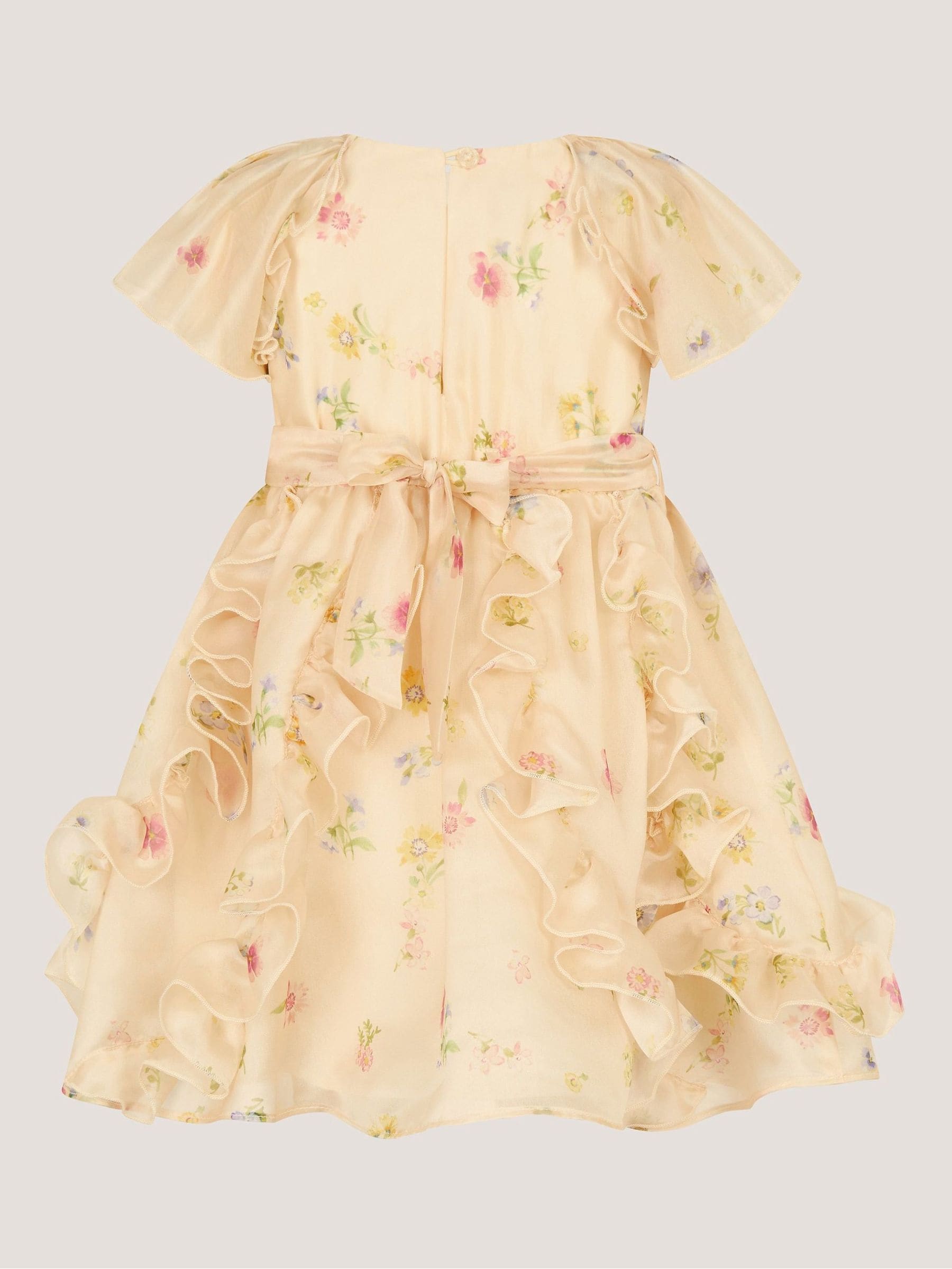 Monsoon Yellow Baby Ditsy Floral Ruffle Party Dress image 3