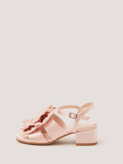 Monsoon Pink Double Bow Heeled Sandals image 1
