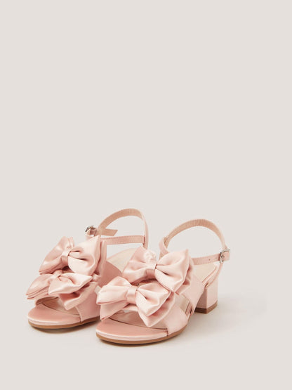 Monsoon Pink Double Bow Heeled Sandals image 3