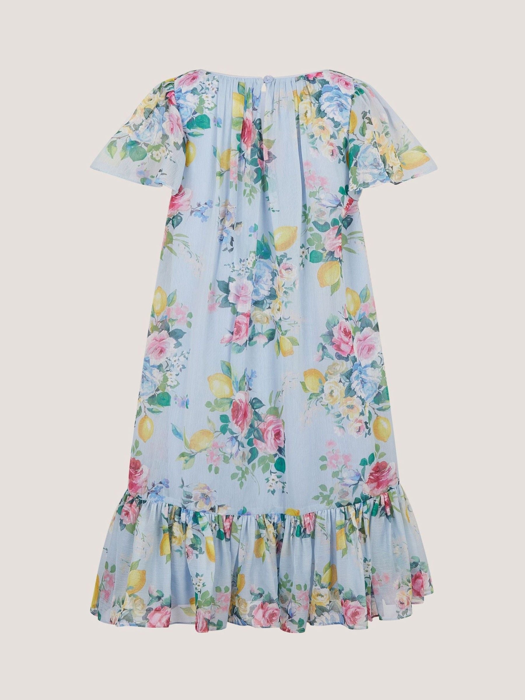 Monsoon Blue Lemon Rose Print Party Dress image 3