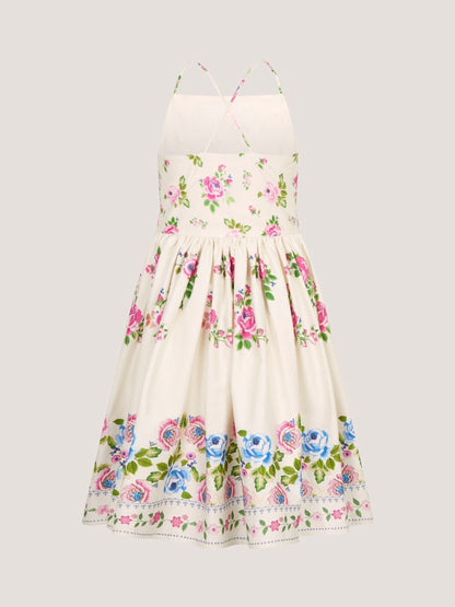 Monsoon Cream Rose Border Print Party Dress image 3