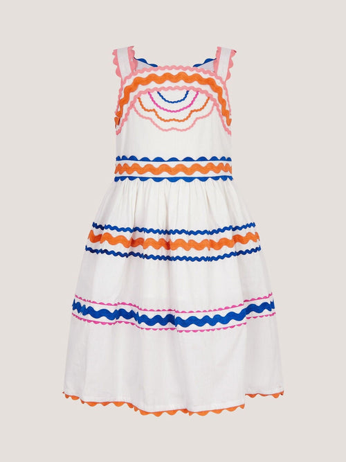 Dsiney Kidz - Monsoon White Ric Rac Trim Cotton Dress image 1
