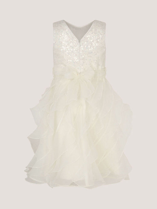 Dsiney Kidz - Monsoon White Sequin Embellished Ruffle Party Dress image 1