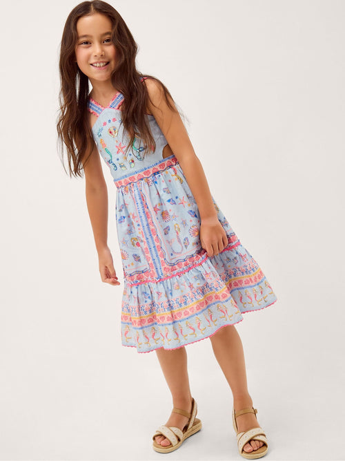 Dsiney Kidz - Monsoon Blue Mermaid Print Halter Dress image 1