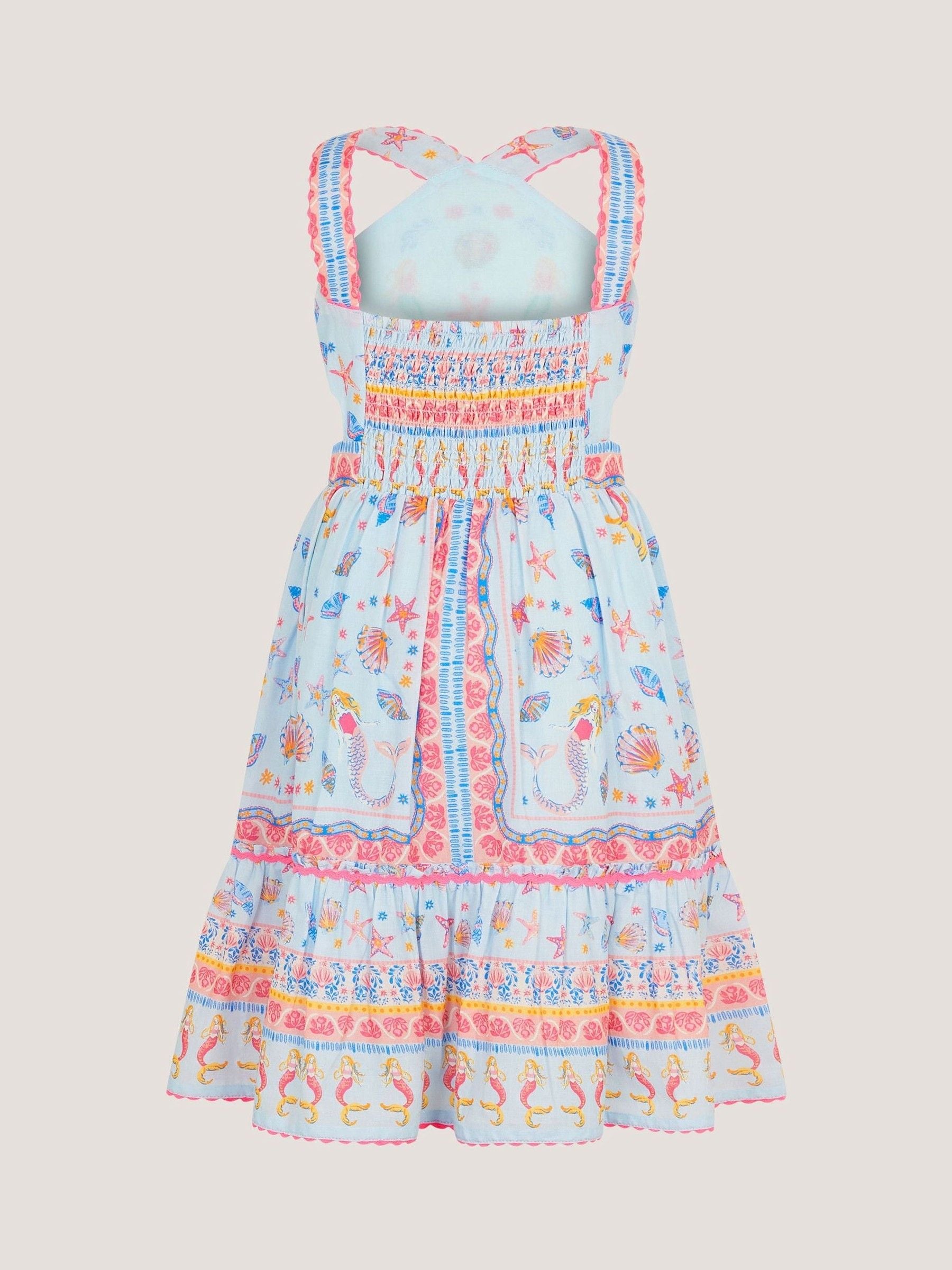 Monsoon Blue Mermaid Print Halter Dress image 3