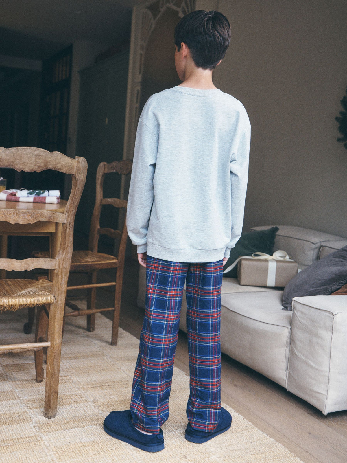 Grey/Navy Seasons Eatings Christmas Pyjamas Set (3-16yrs) - image 4