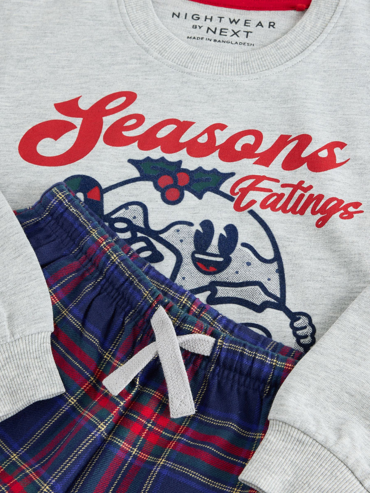 Grey/Navy Seasons Eatings Christmas Pyjamas Set (3-16yrs) - image 8