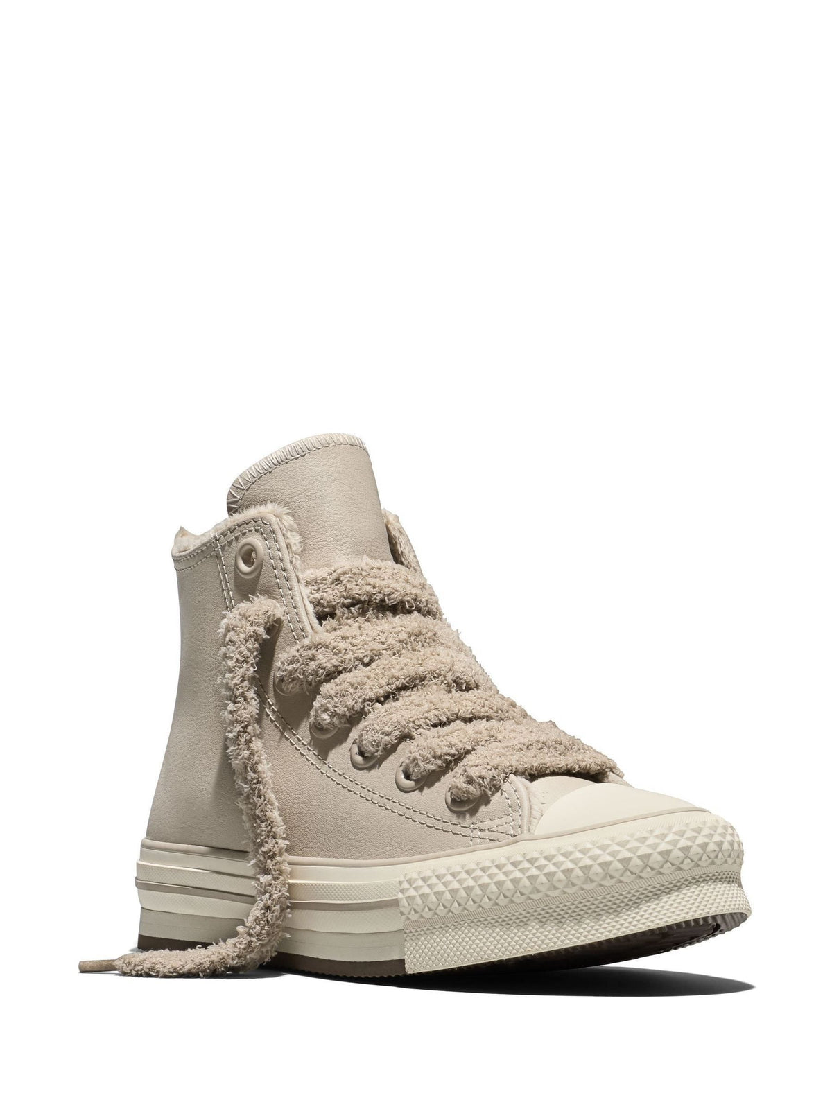 Converse Ecru White Chuck Taylor EVA Lift Cozy Leather High Trainers - image 3