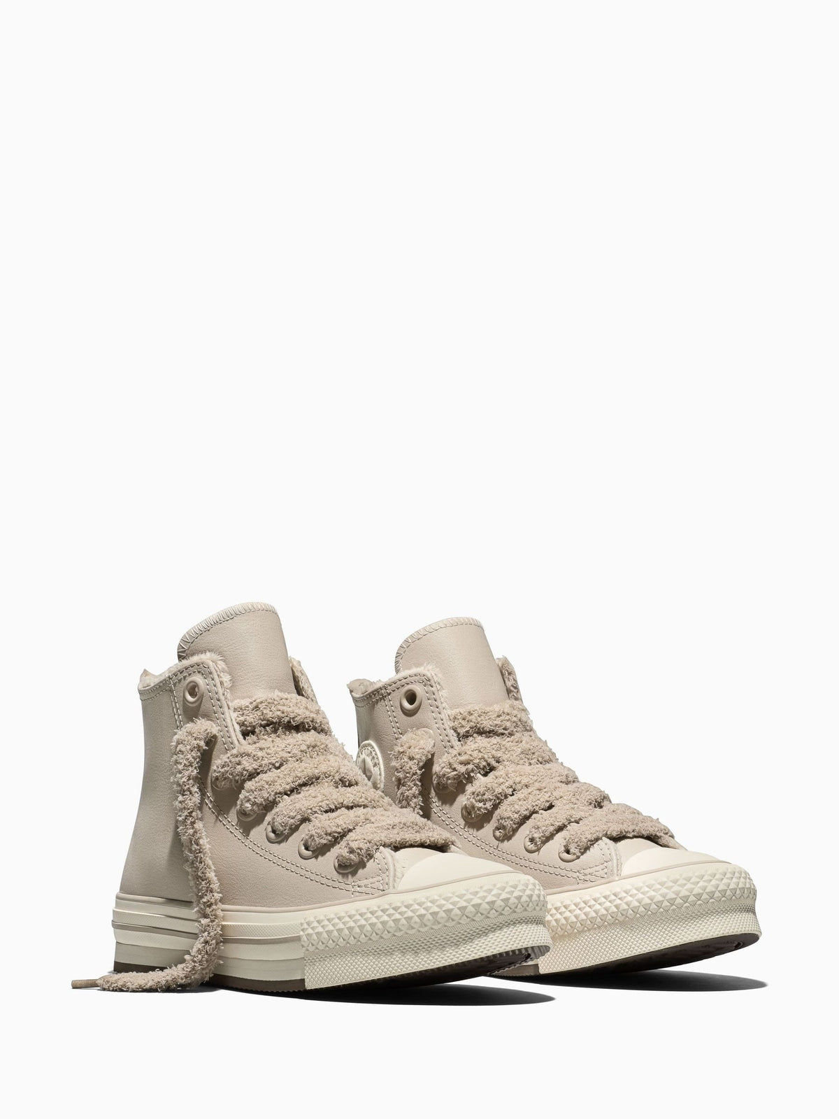 Converse Ecru White Chuck Taylor EVA Lift Cozy Leather High Trainers - image 4