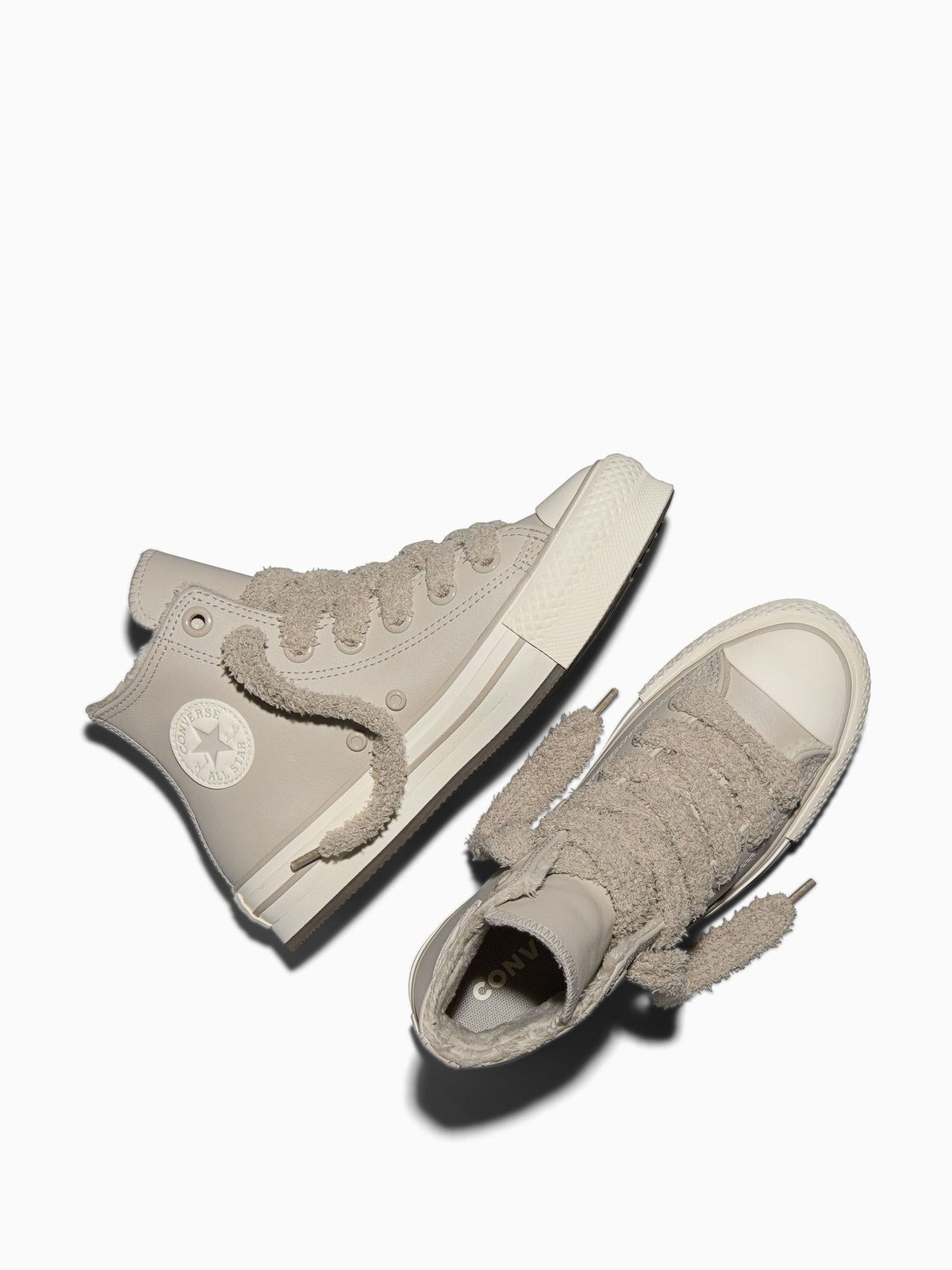 Converse Ecru White Chuck Taylor EVA Lift Cozy Leather High Trainers - image 5