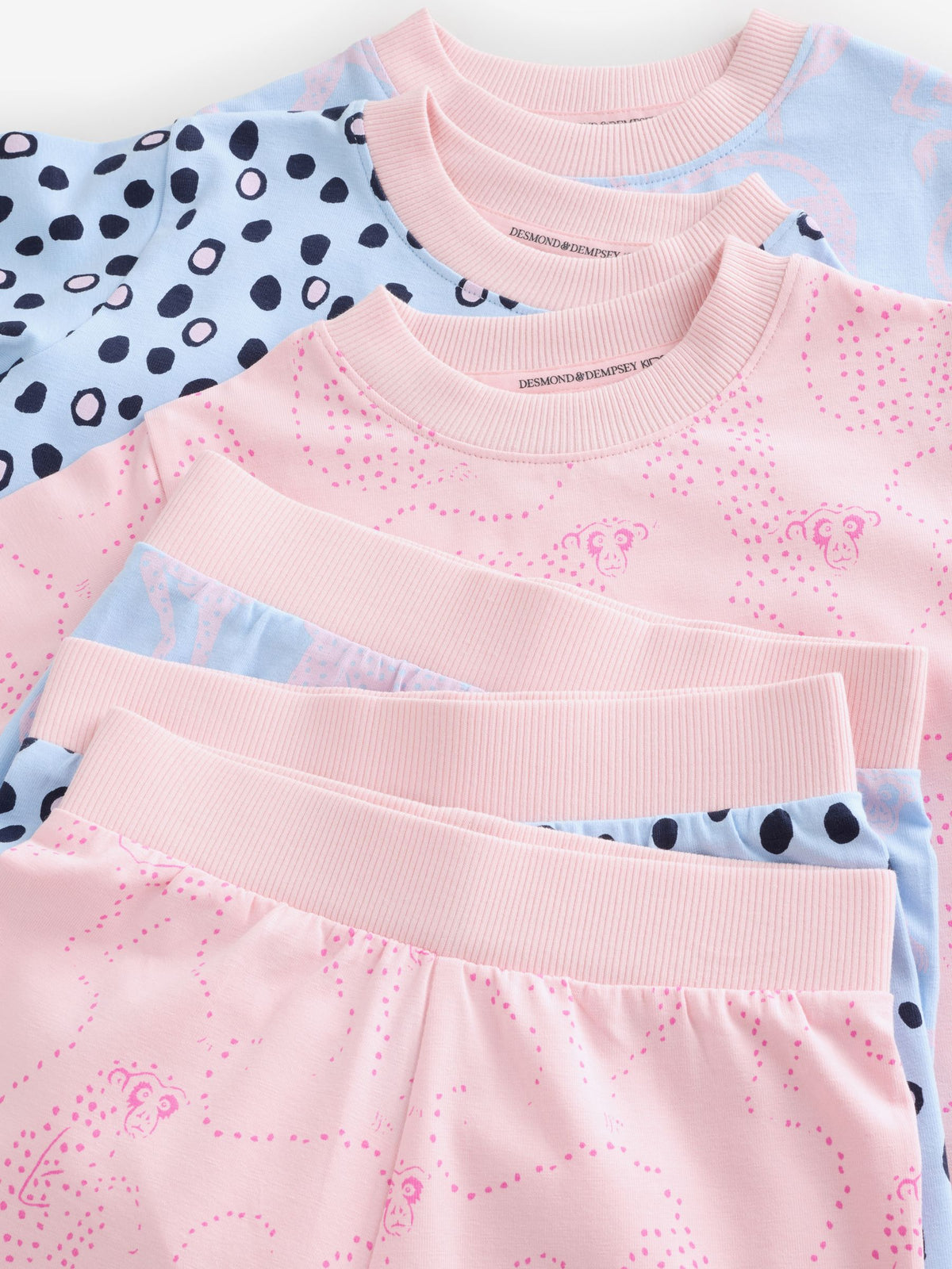 Desmond & Dempsey Kids Pink/Blue Long Sleeve Pyjamas Set 3 Pack - image 13