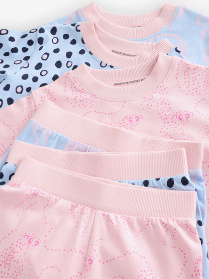 Desmond & Dempsey Kids Pink/Blue Long Sleeve Pyjamas Set 3 Pack - image 13