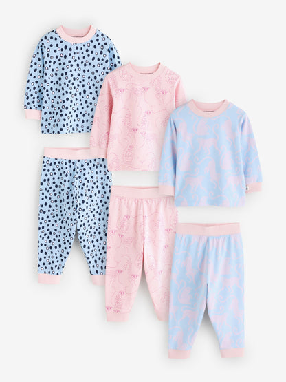 Desmond & Dempsey Kids Pink/Blue Long Sleeve Pyjamas Set 3 Pack - image 8
