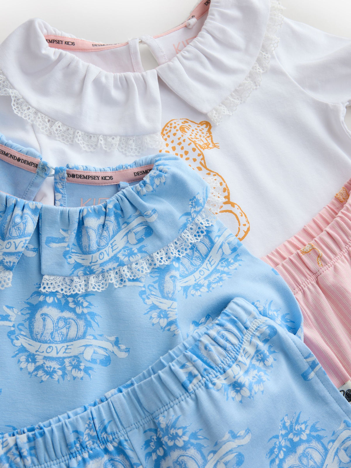 Desmond & Dempsey Kids Pink/Blue Collared Long Sleeve Pyjamas Set 2 Pack - image 10