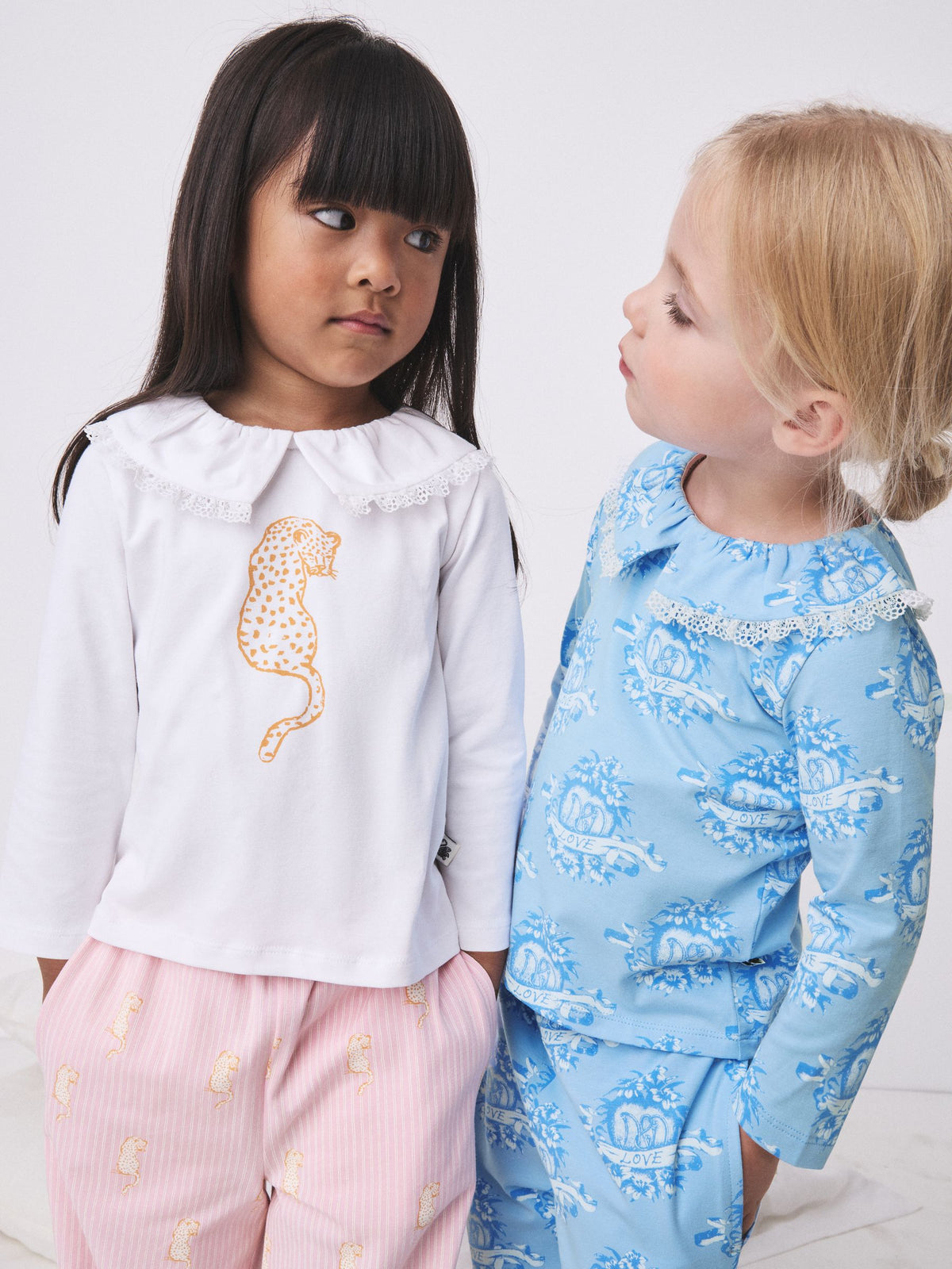 Desmond & Dempsey Kids Pink/Blue Collared Long Sleeve Pyjamas Set 2 Pack - image 5