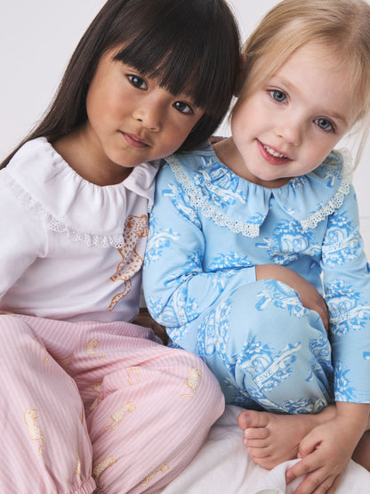Desmond & Dempsey Kids Pink/Blue Collared Long Sleeve Pyjamas Set 2 Pack - image 6