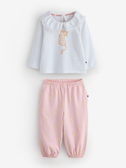 Desmond & Dempsey Kids Pink/Blue Collared Long Sleeve Pyjamas Set 2 Pack - image 8