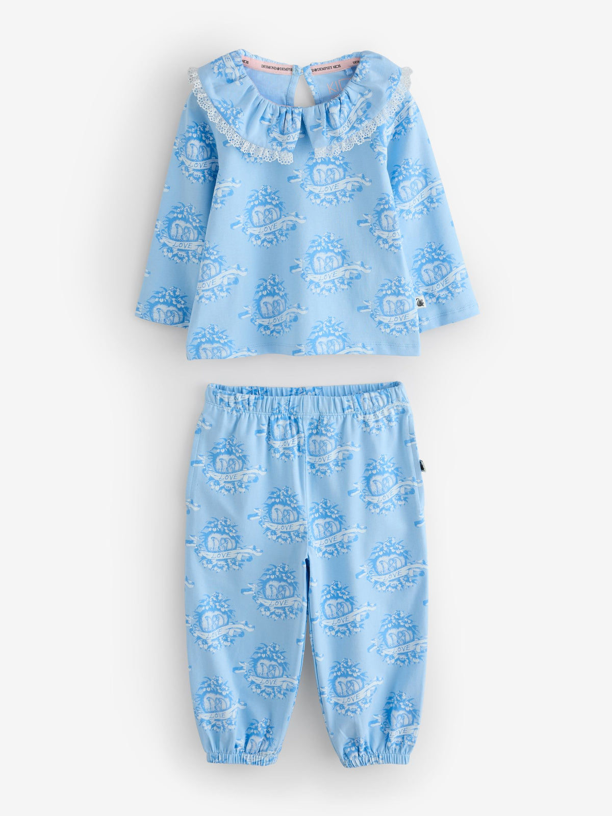Desmond & Dempsey Kids Pink/Blue Collared Long Sleeve Pyjamas Set 2 Pack - image 9