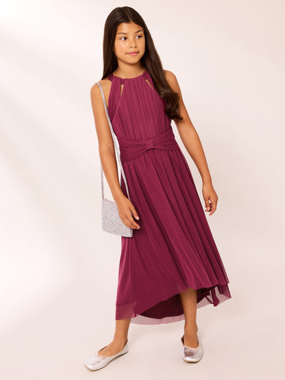Lipsy Berry Red Teen Bow Waist Occasion Dress (7-16yrs) - image 3