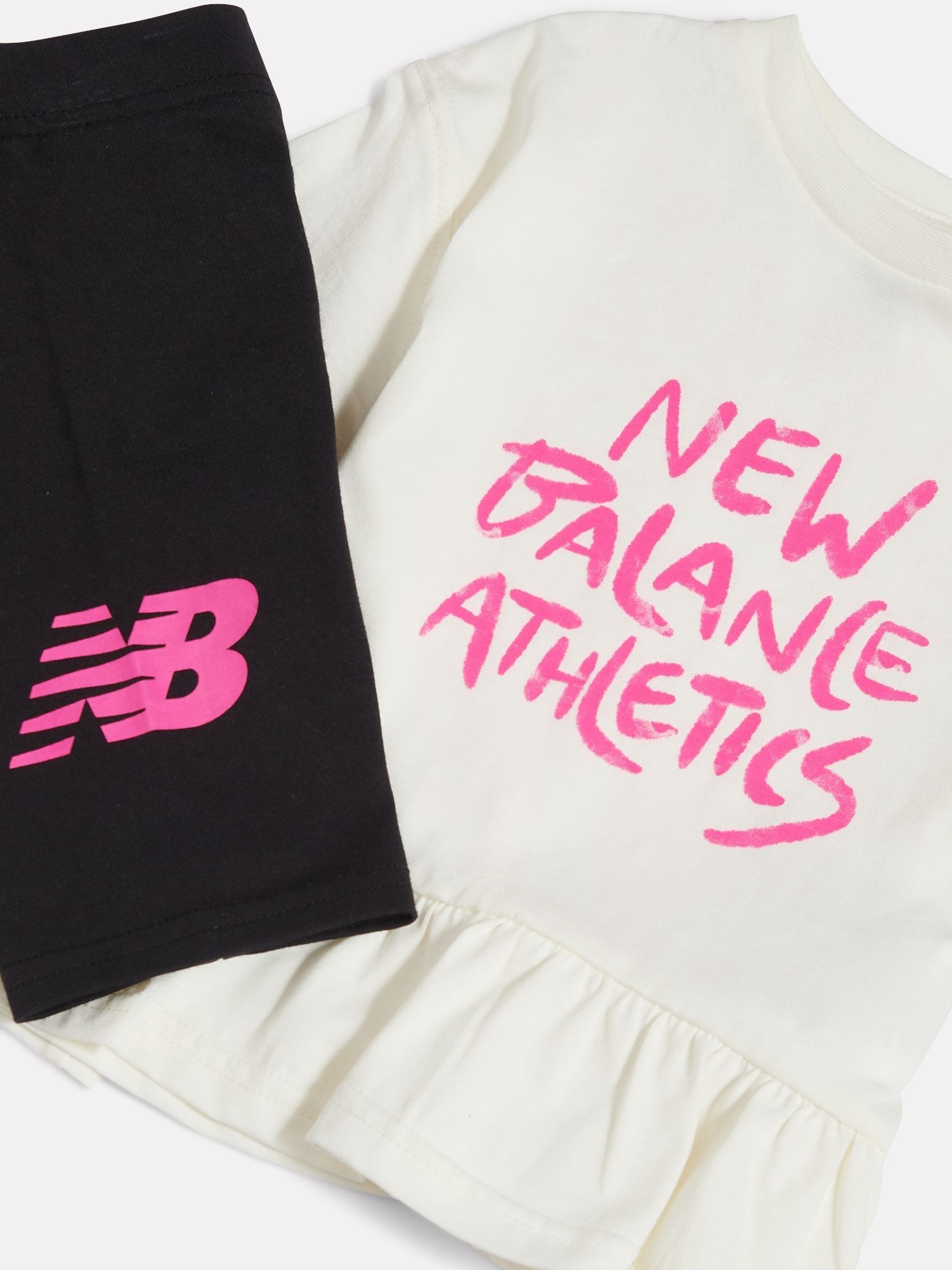 New Balance Natural Athletics Graffiti T-Shirt Dress & Cycle Shorts Set image 3