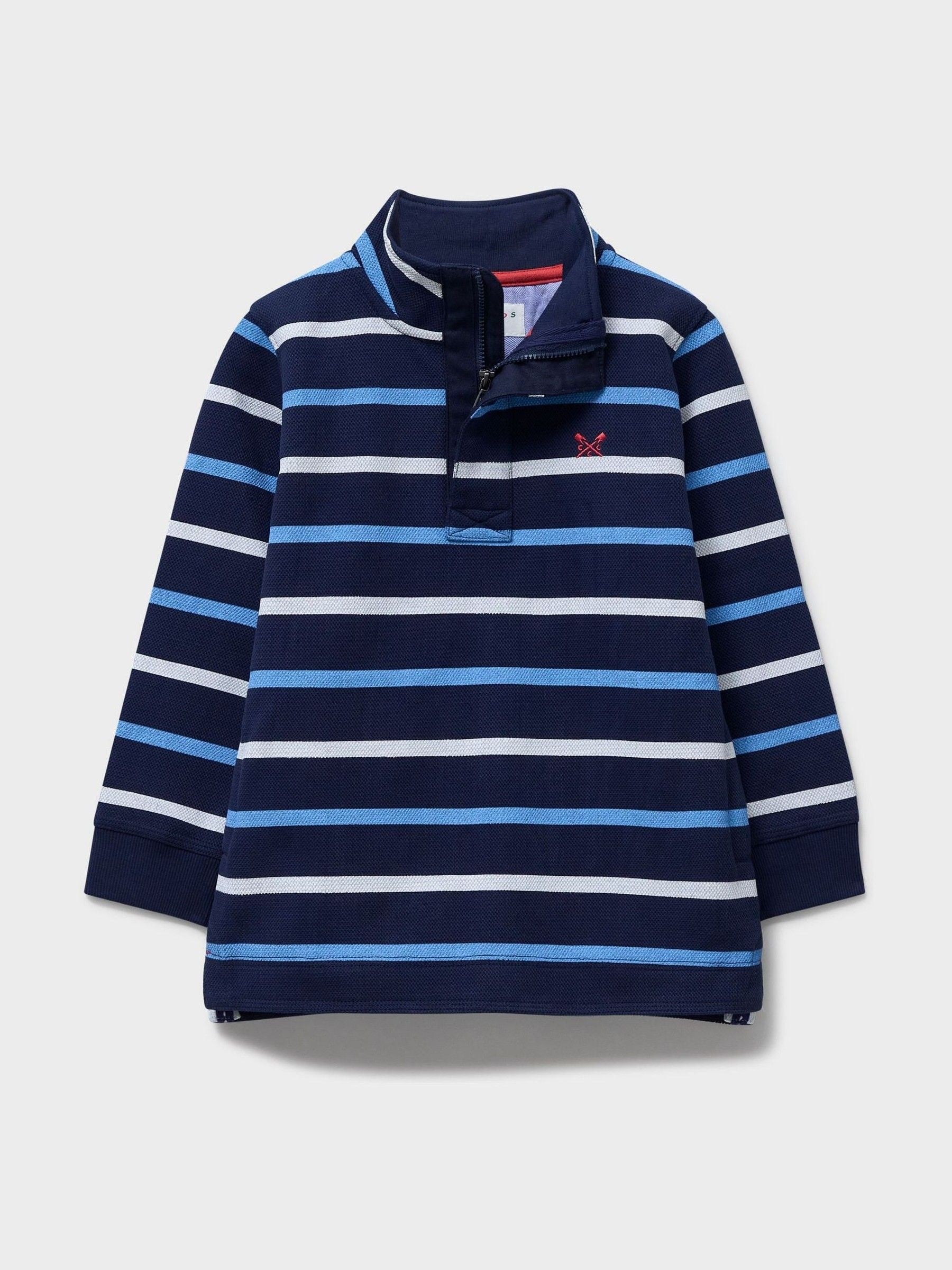 Dsiney Kidz - Crew Clothing Blue Stripe Pique Padstow Sweatshirt image 1