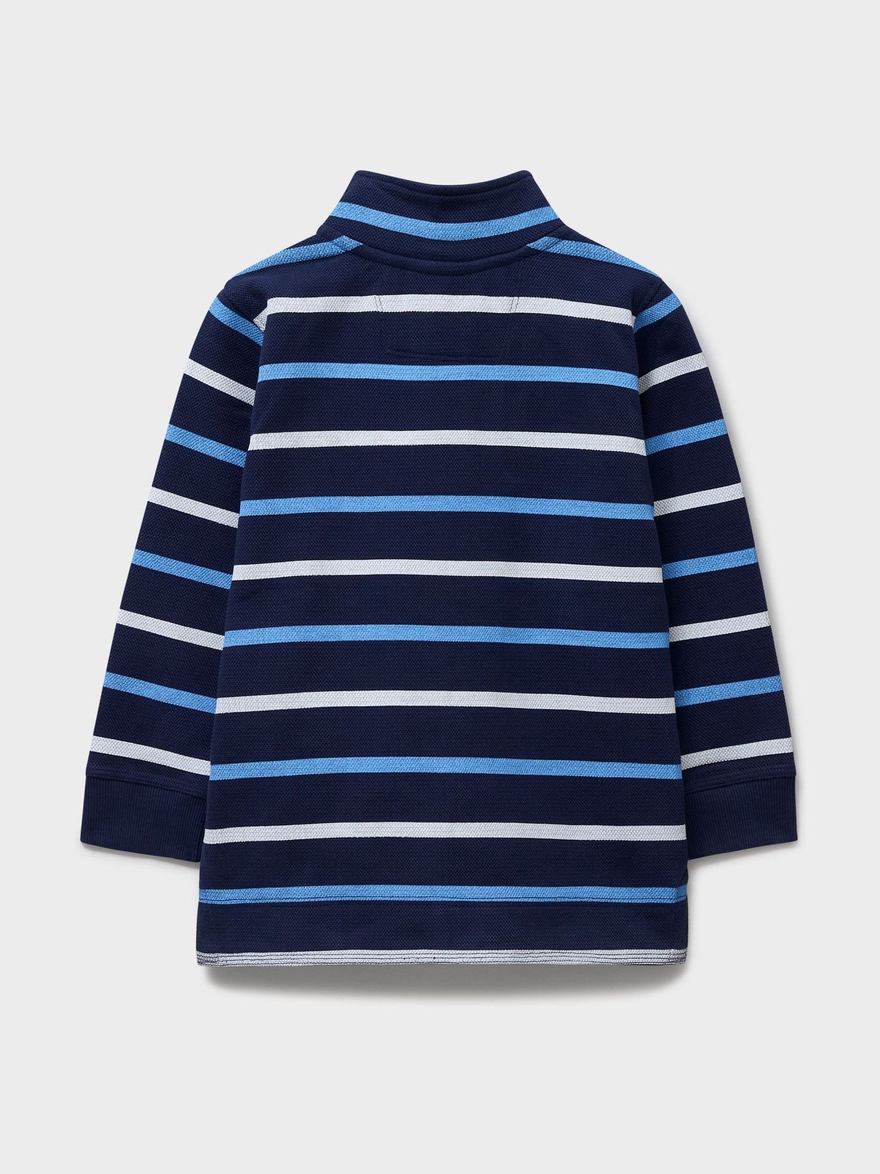 Dsiney Kidz - Crew Clothing Blue Stripe Pique Padstow Sweatshirt image 2