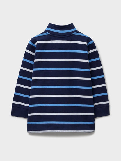 Dsiney Kidz - Crew Clothing Blue Stripe Pique Padstow Sweatshirt image 2