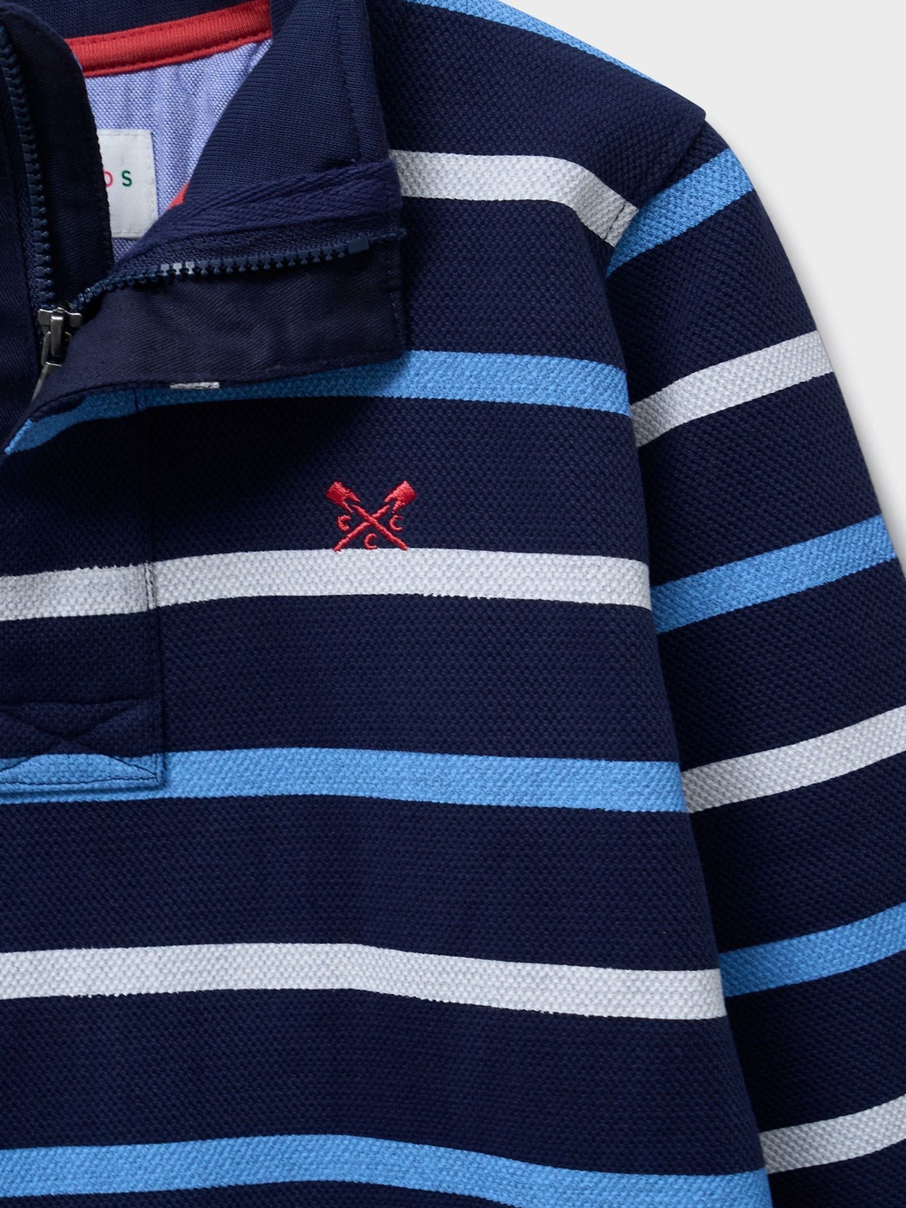 Dsiney Kidz - Crew Clothing Blue Stripe Pique Padstow Sweatshirt image 3