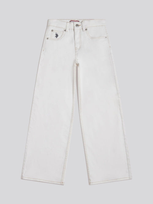 Dsiney Kidz - U.S. Polo Assn. White Wide Leg Denim Jeans image 1