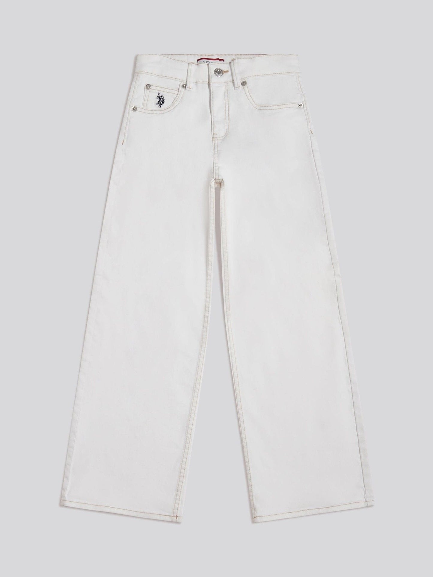 Dsiney Kidz - U.S. Polo Assn. White Wide Leg Denim Jeans image 1