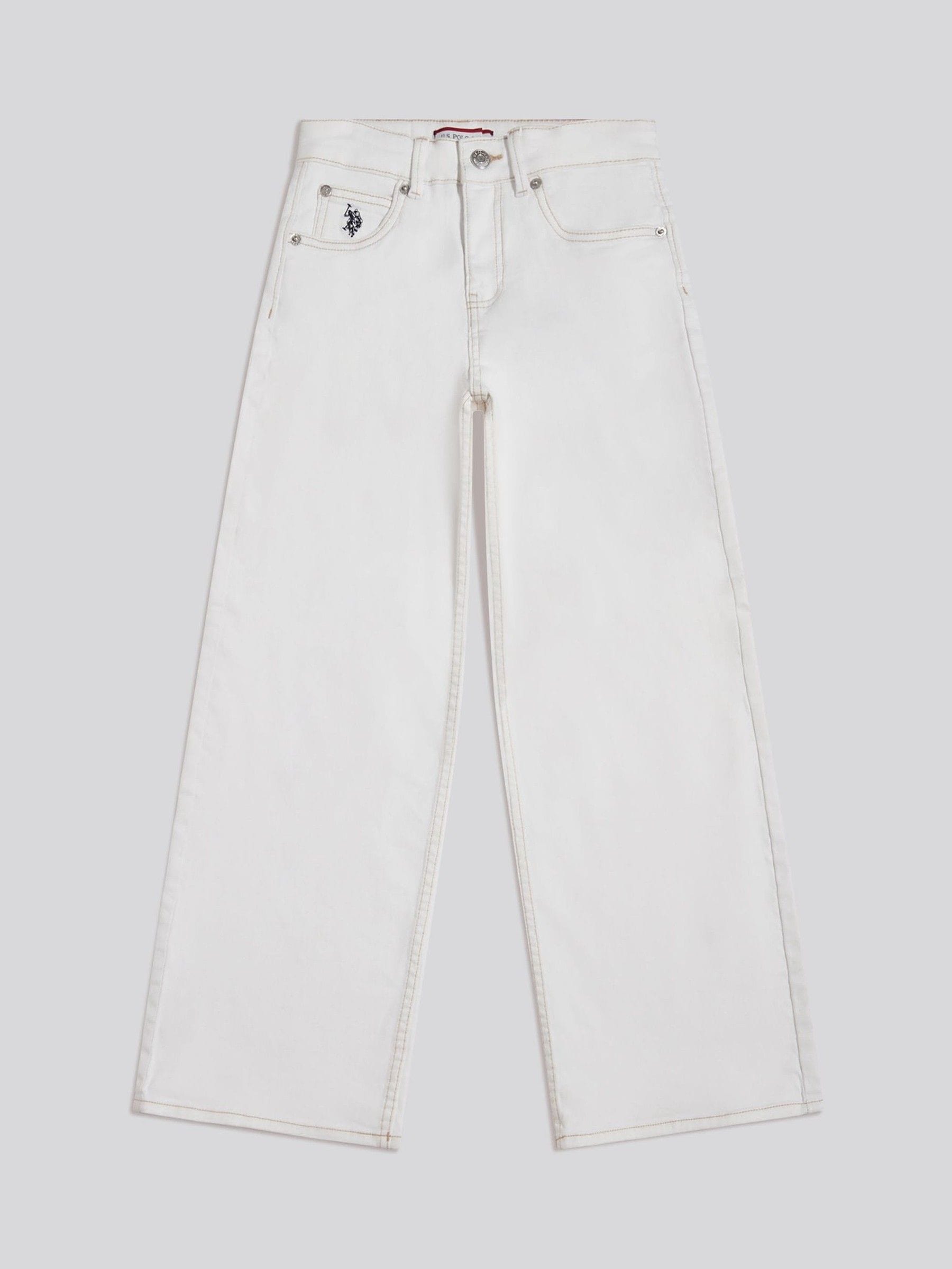Dsiney Kidz - U.S. Polo Assn. White Wide Leg Denim Jeans image 1