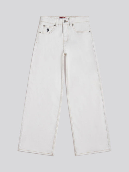 Dsiney Kidz - U.S. Polo Assn. White Wide Leg Denim Jeans image 1