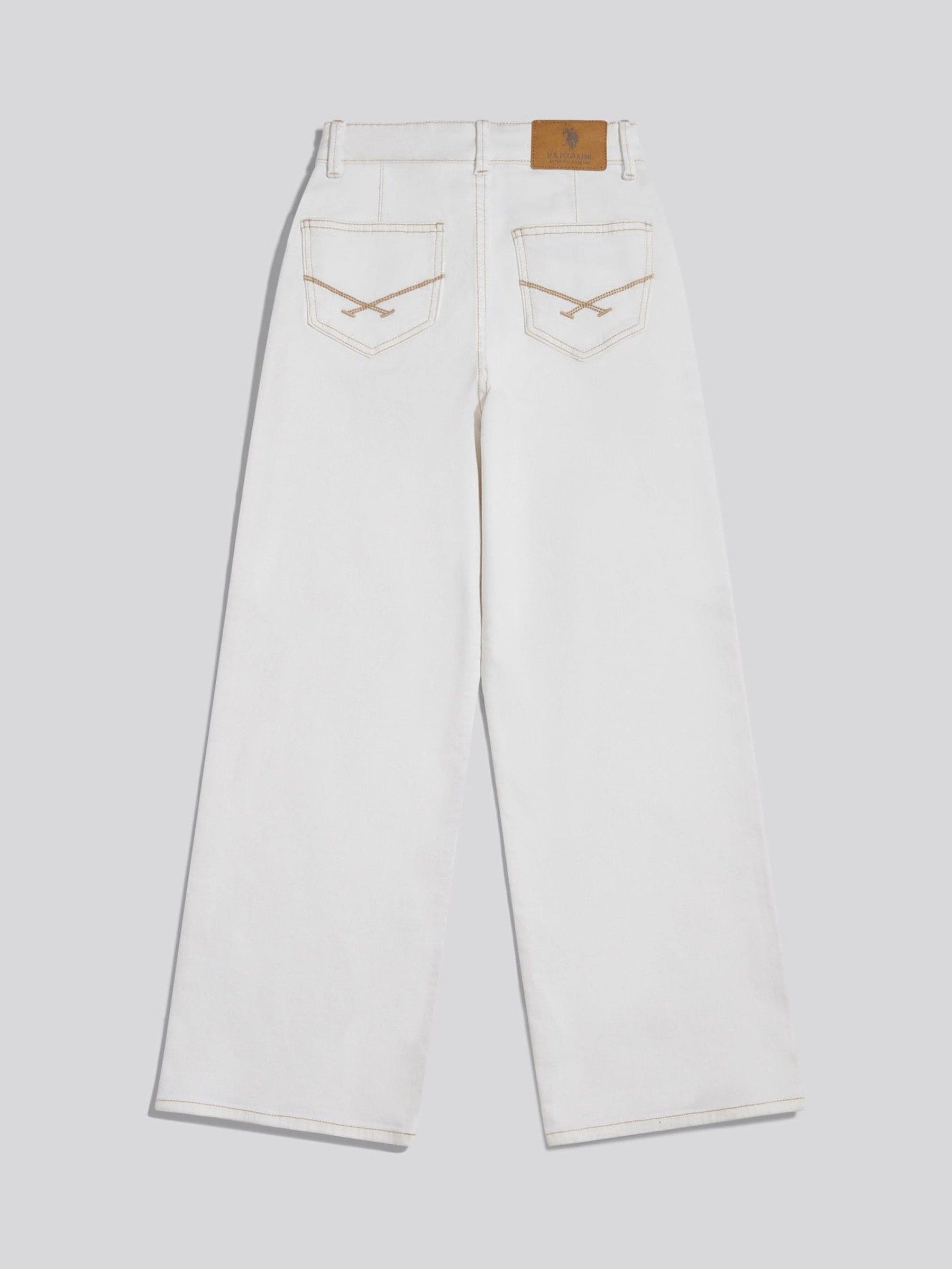 Dsiney Kidz - U.S. Polo Assn. White Wide Leg Denim Jeans image 2