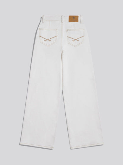 Dsiney Kidz - U.S. Polo Assn. White Wide Leg Denim Jeans image 2