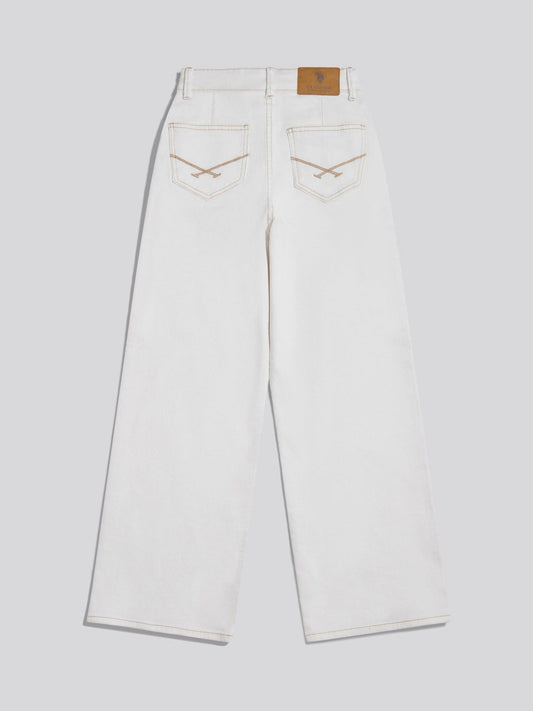 Dsiney Kidz - U.S. Polo Assn. White Wide Leg Denim Jeans image 2